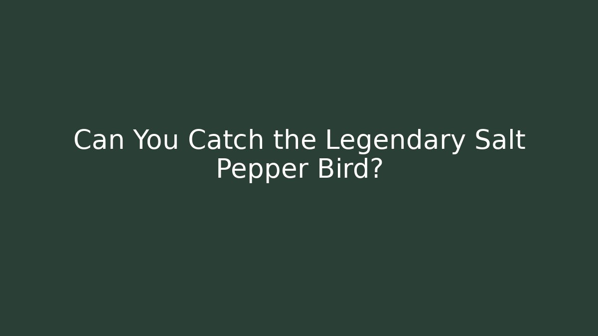 Can You Catch the Legendary Salt Pepper Bird?