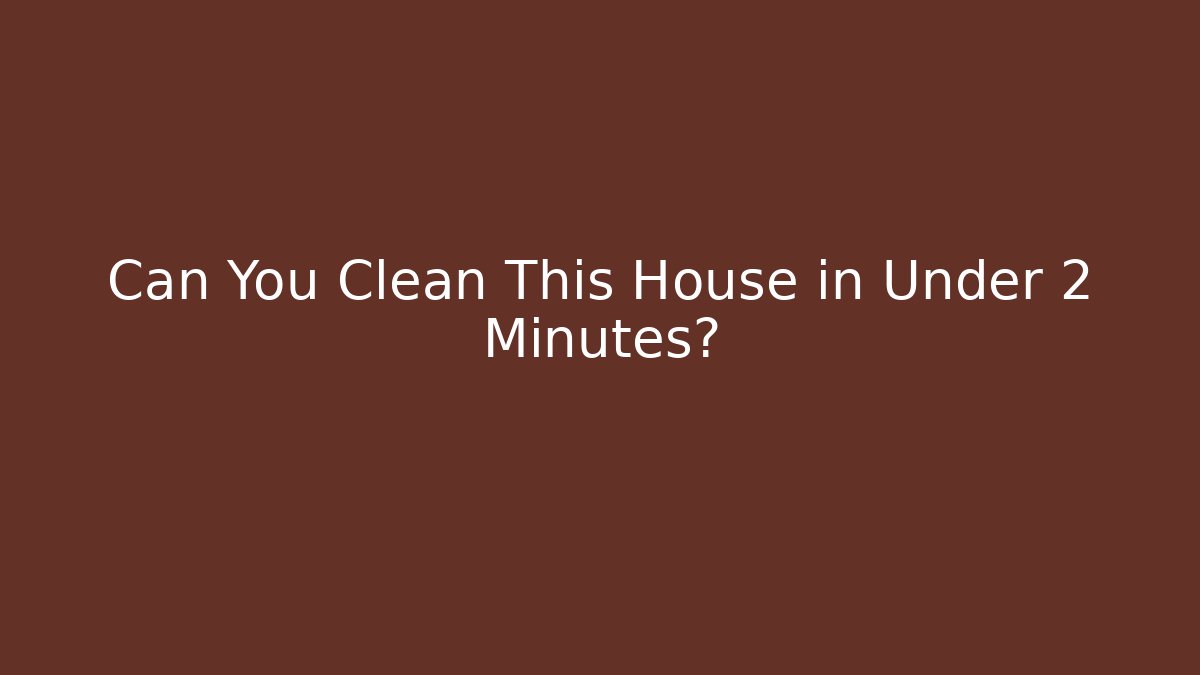 Can You Clean This House in Under 2 Minutes?