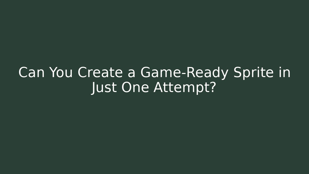 Can You Create a Game-Ready Sprite in Just One Attempt? - Critter Realm