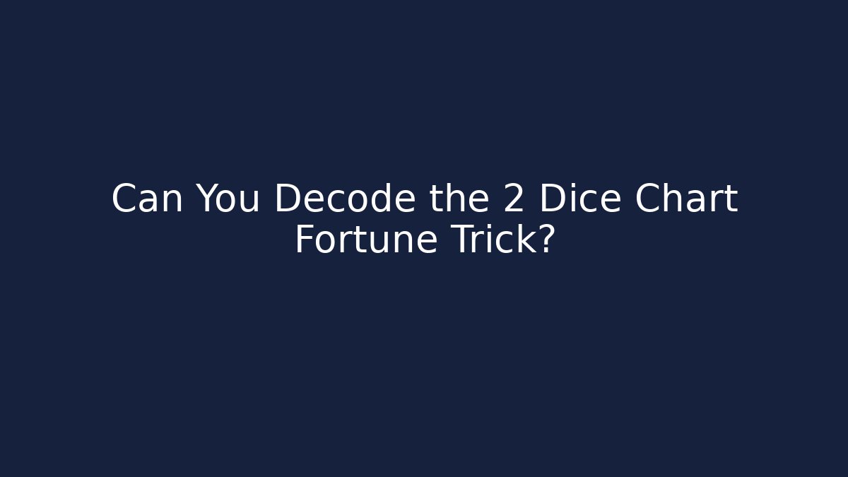 Can You Decode the 2 Dice Chart Fortune Trick?