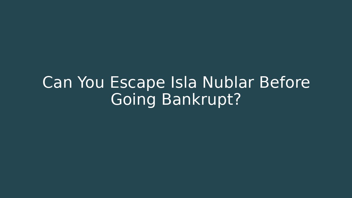 Can You Escape Isla Nublar Before Going Bankrupt?