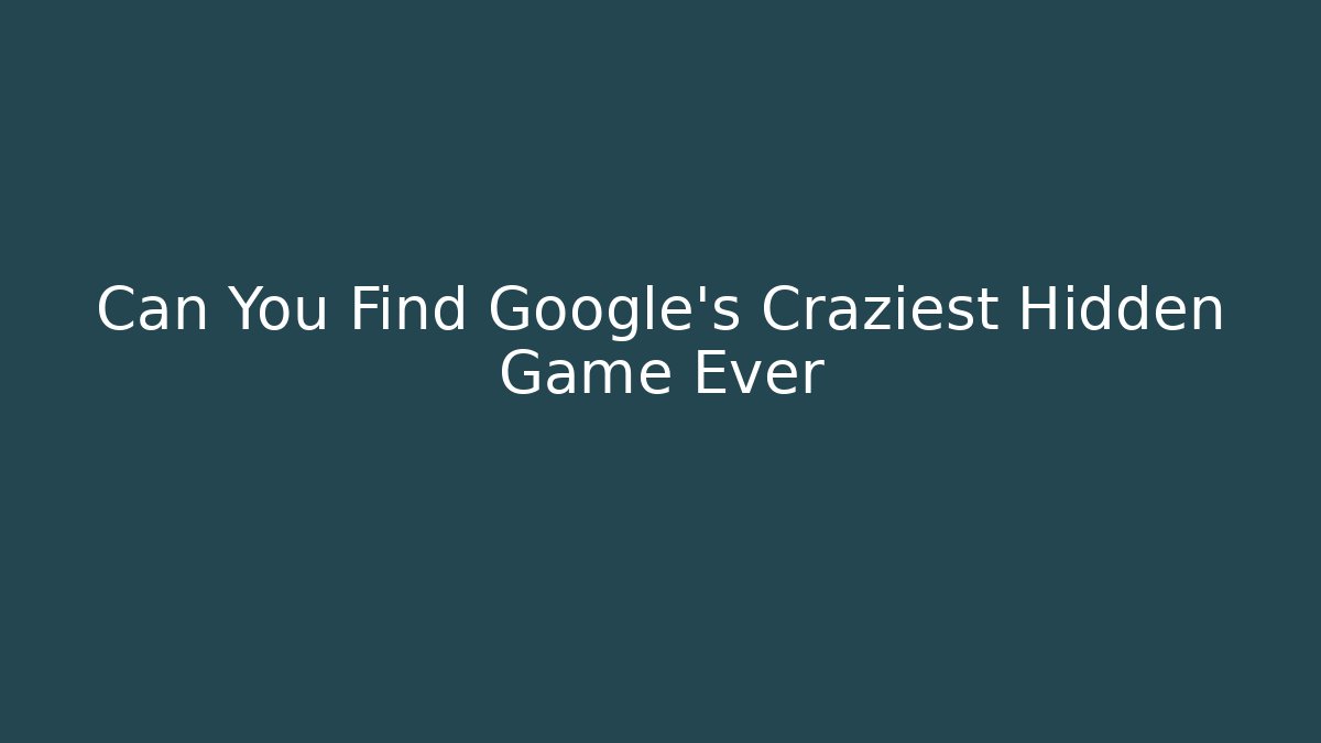 Can You Find Google's Craziest Hidden Game Ever - Critter Realm