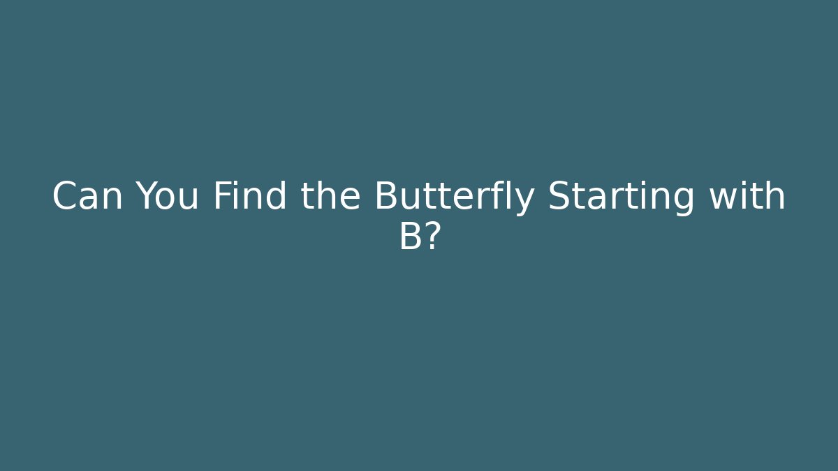 Can You Find the Butterfly Starting with B?