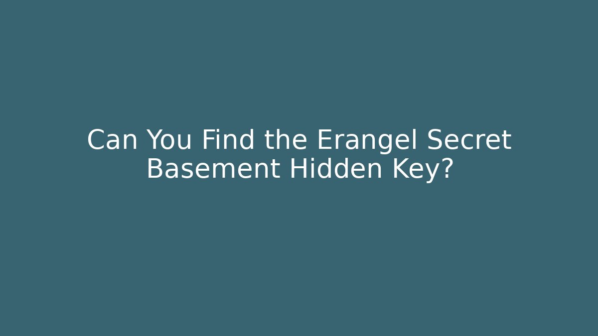 Can You Find the Erangel Secret Basement Hidden Key?