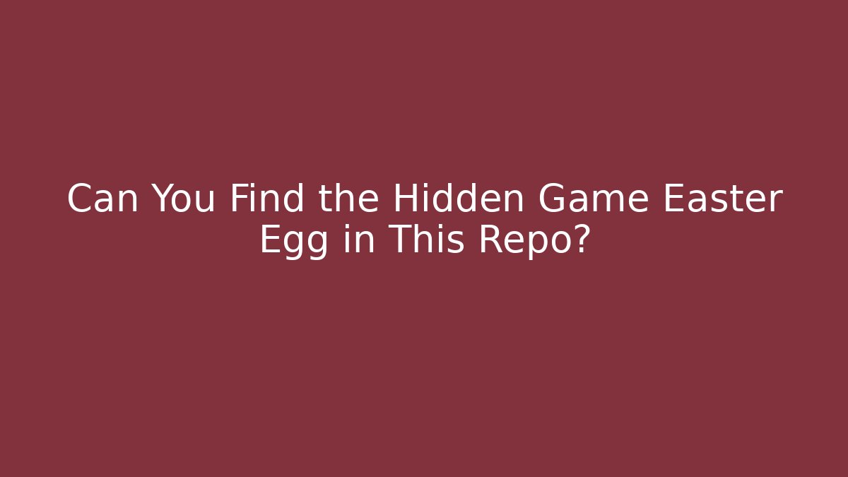Can You Find the Hidden Game Easter Egg in This Repo? - Critter Realm