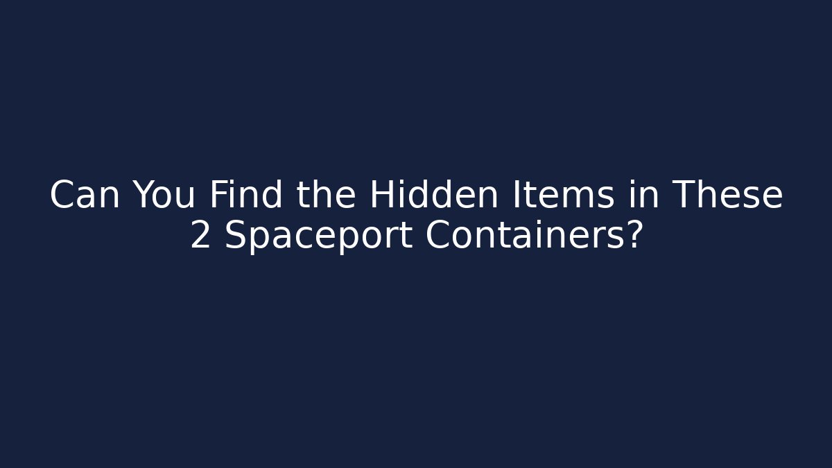 Can You Find the Hidden Items in These 2 Spaceport Containers?