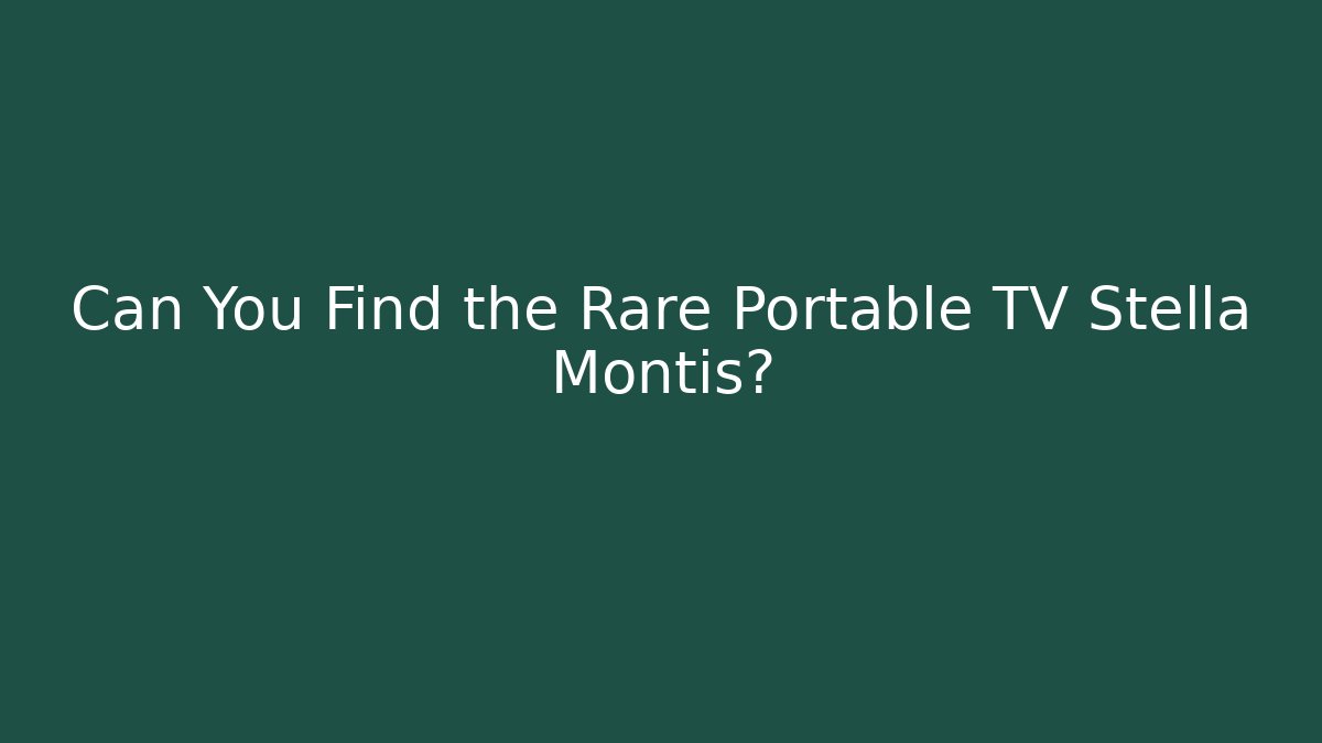 Can You Find the Rare Portable TV Stella Montis?
