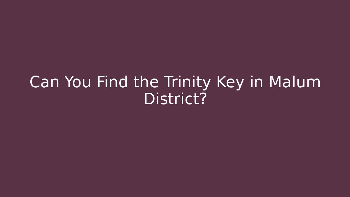 Can You Find the Trinity Key in Malum District?