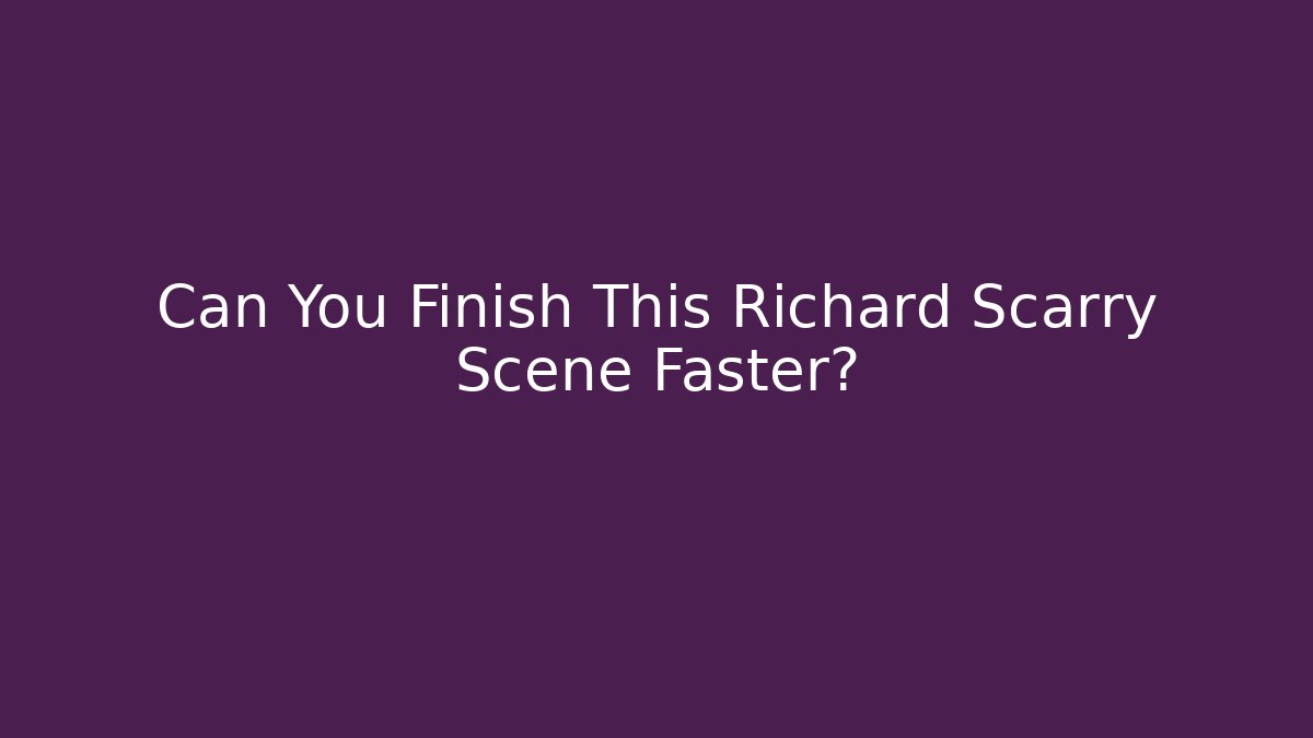 Can You Finish This Richard Scarry Scene Faster?