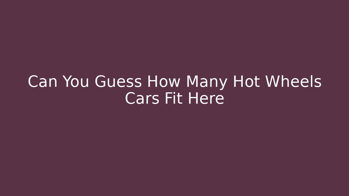 Can You Guess How Many Hot Wheels Cars Fit Here