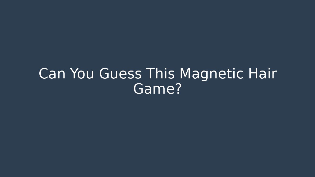 Can You Guess This Magnetic Hair Game?