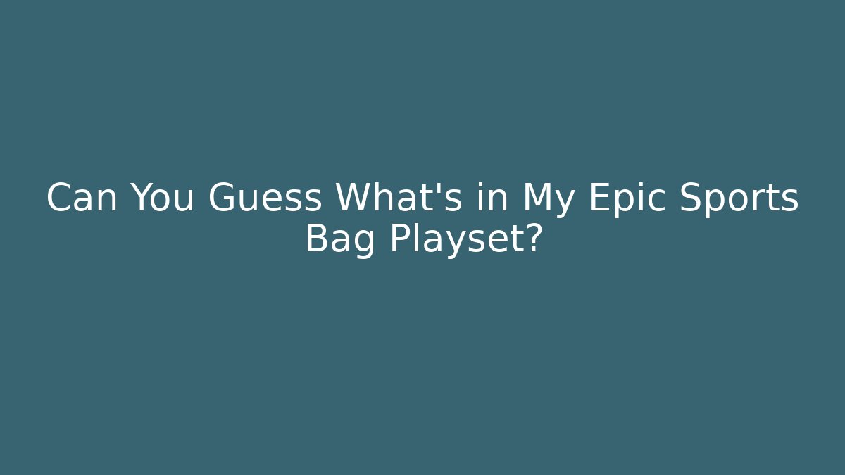 Can You Guess What’s in My Epic Sports Bag Playset?