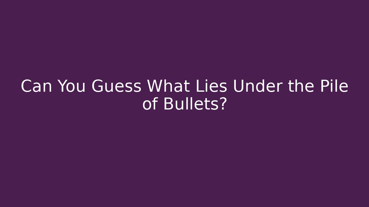 Can You Guess What Lies Under the Pile of Bullets?