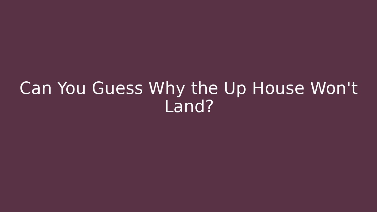 Can You Guess Why the Up House Won't Land?