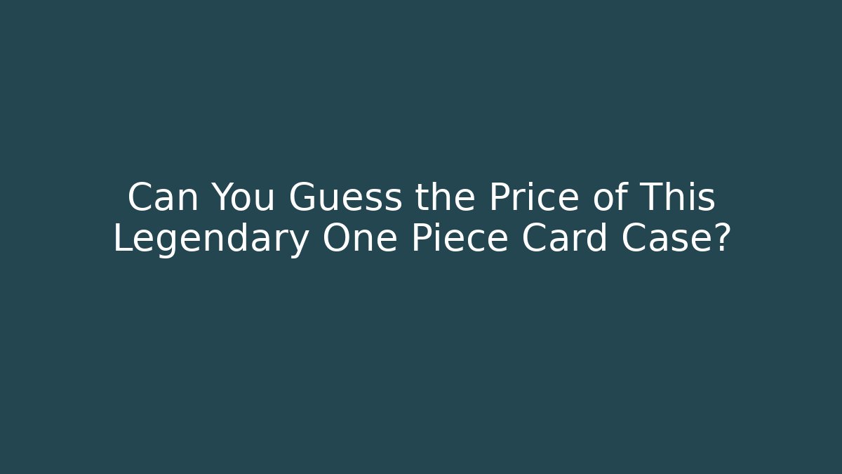 Can You Guess the Price of This Legendary One Piece Card Case?