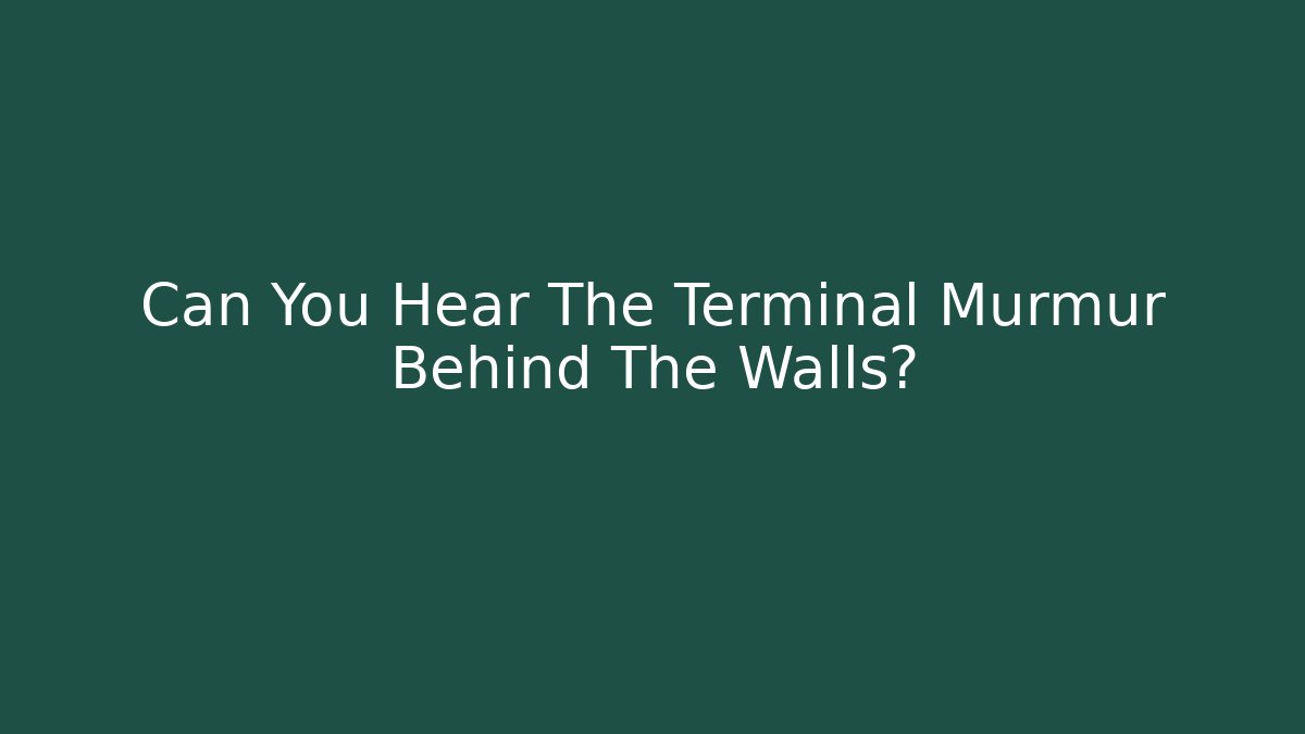 Can You Hear The Terminal Murmur Behind The Walls?