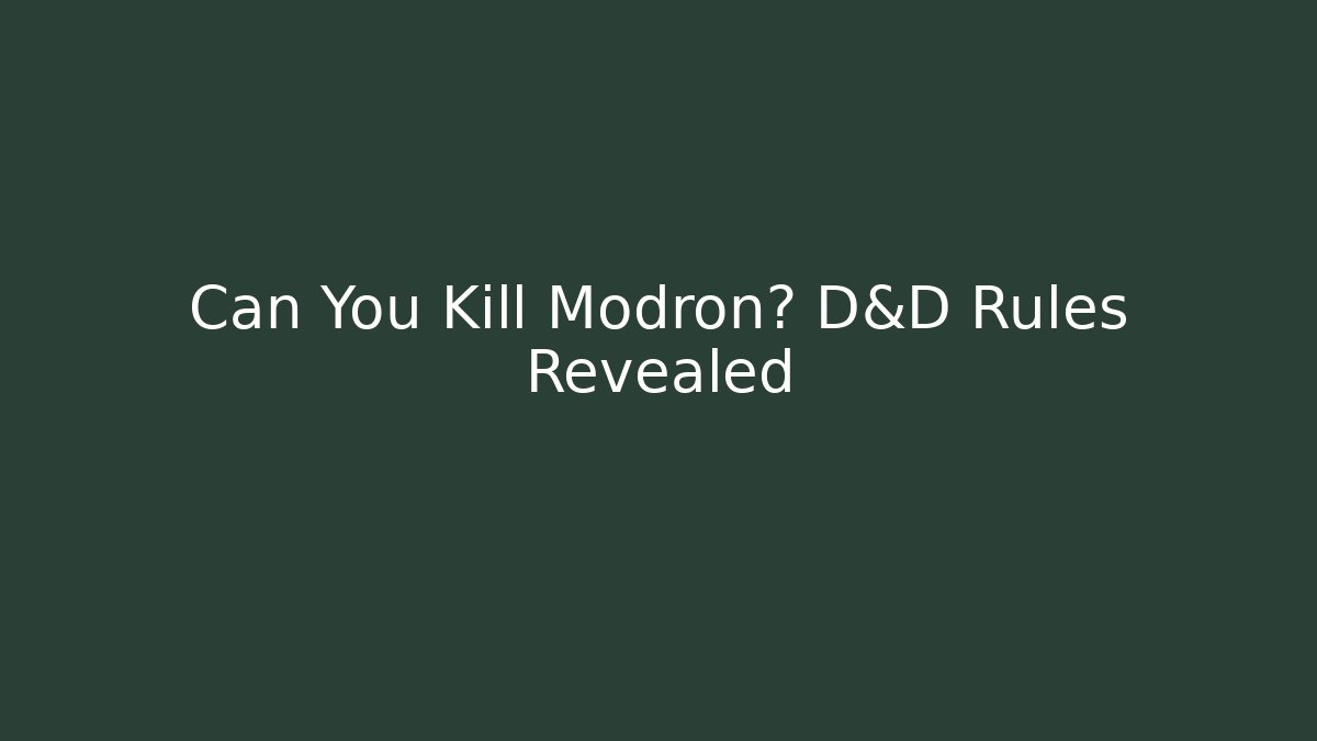 Can You Kill Modron? D&D Rules Revealed