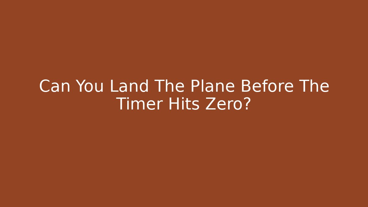 Can You Land The Plane Before The Timer Hits Zero?