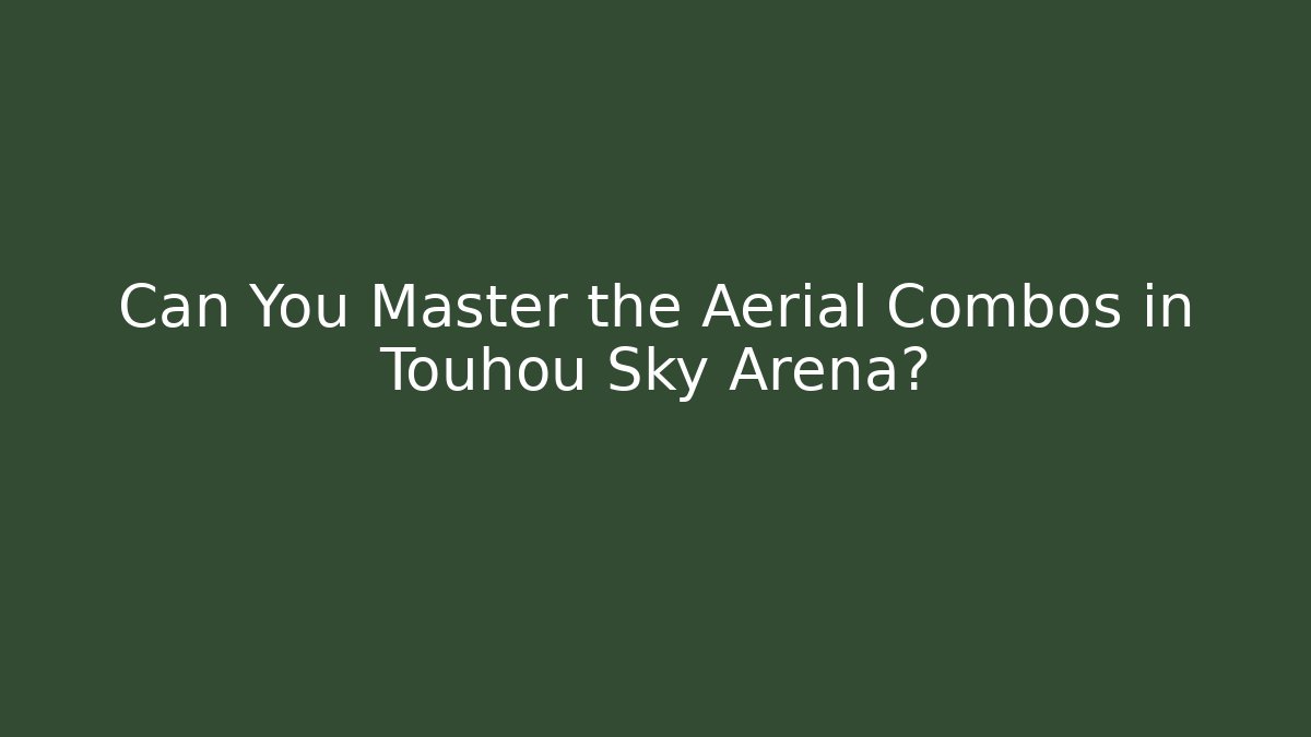 Can You Master the Aerial Combos in Touhou Sky Arena?