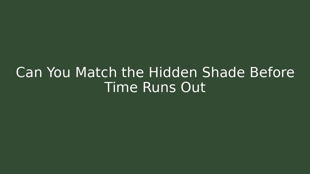 Can You Match the Hidden Shade Before Time Runs Out