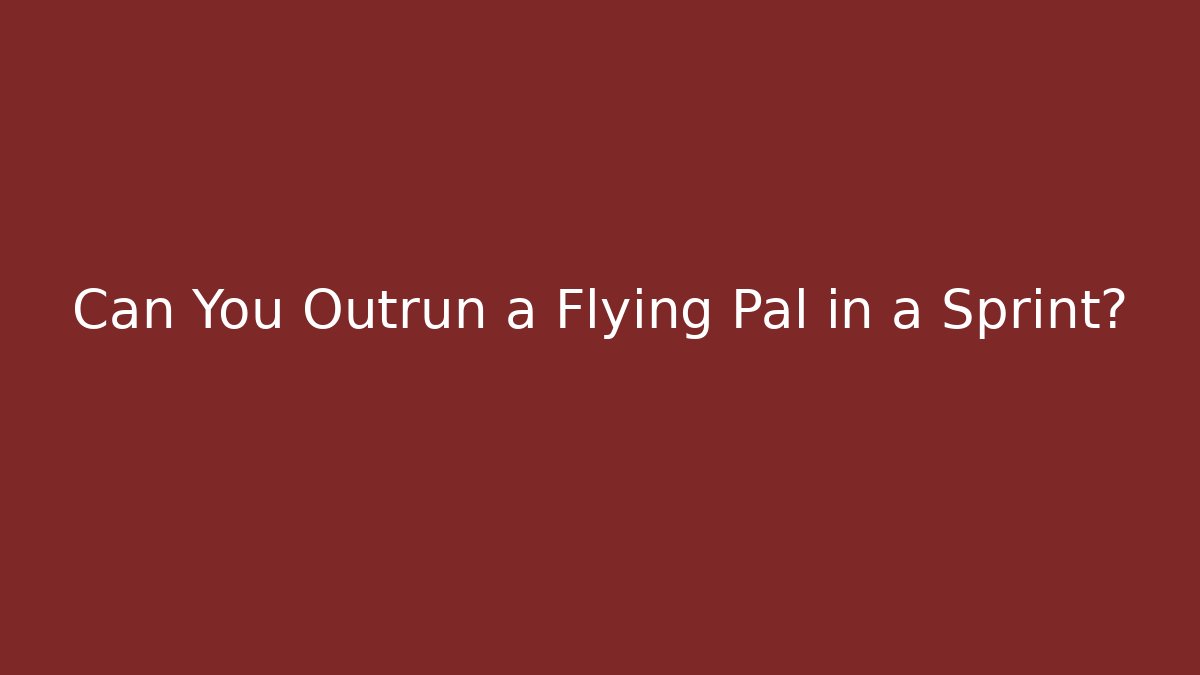 Can You Outrun a Flying Pal in a Sprint?