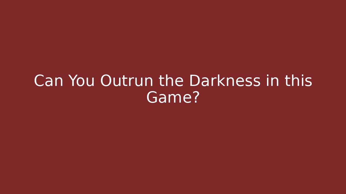 Can You Outrun the Darkness in this Game? - Critter Realm