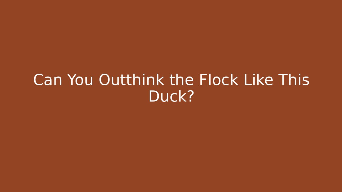 Can You Outthink the Flock Like This Duck?