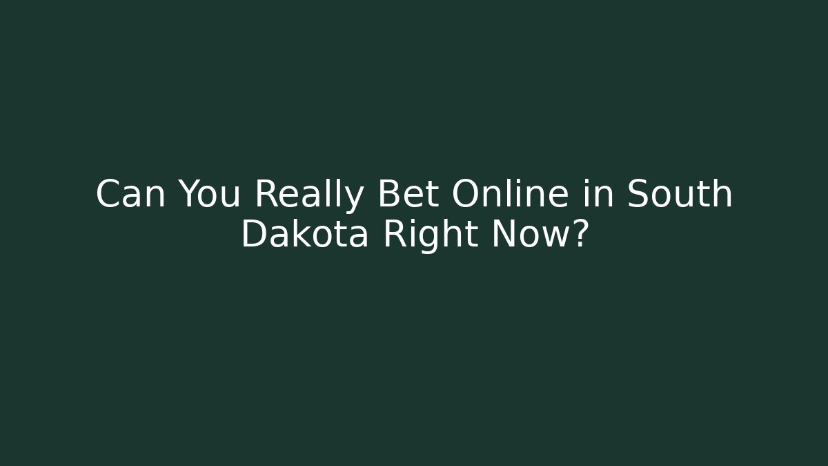 Can You Really Bet Online in South Dakota Right Now?