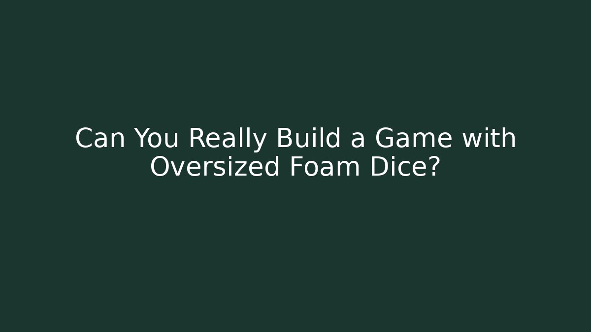 Can You Really Build a Game with Oversized Foam Dice?