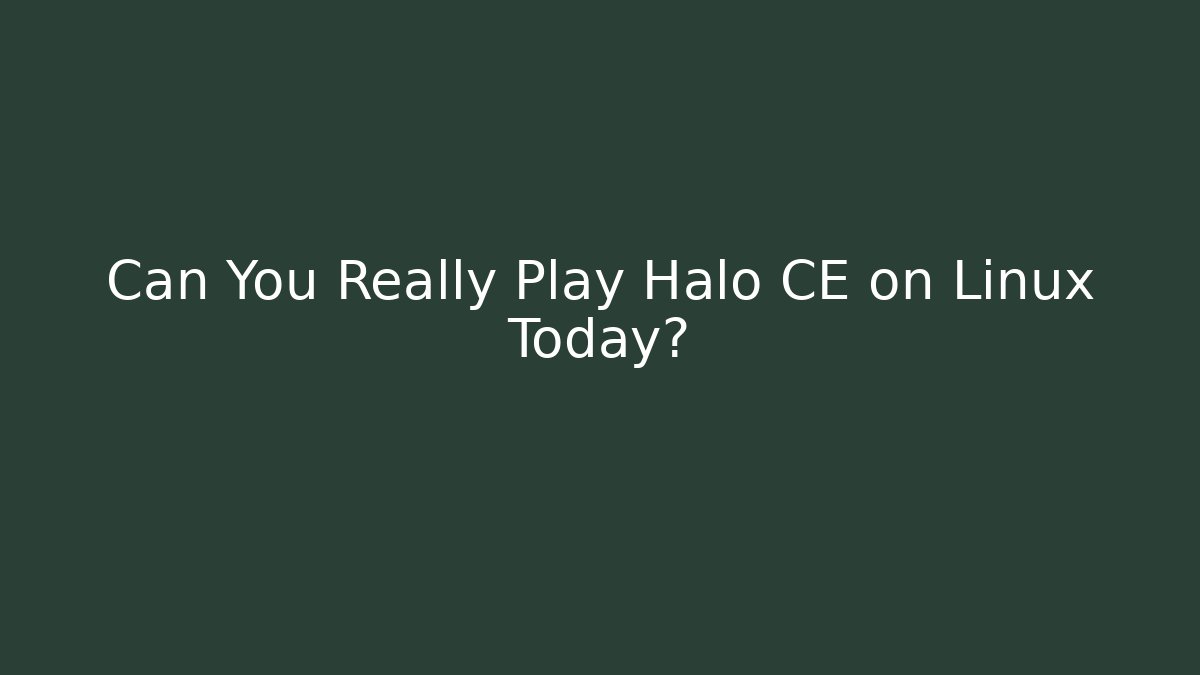 Can You Really Play Halo CE on Linux Today?