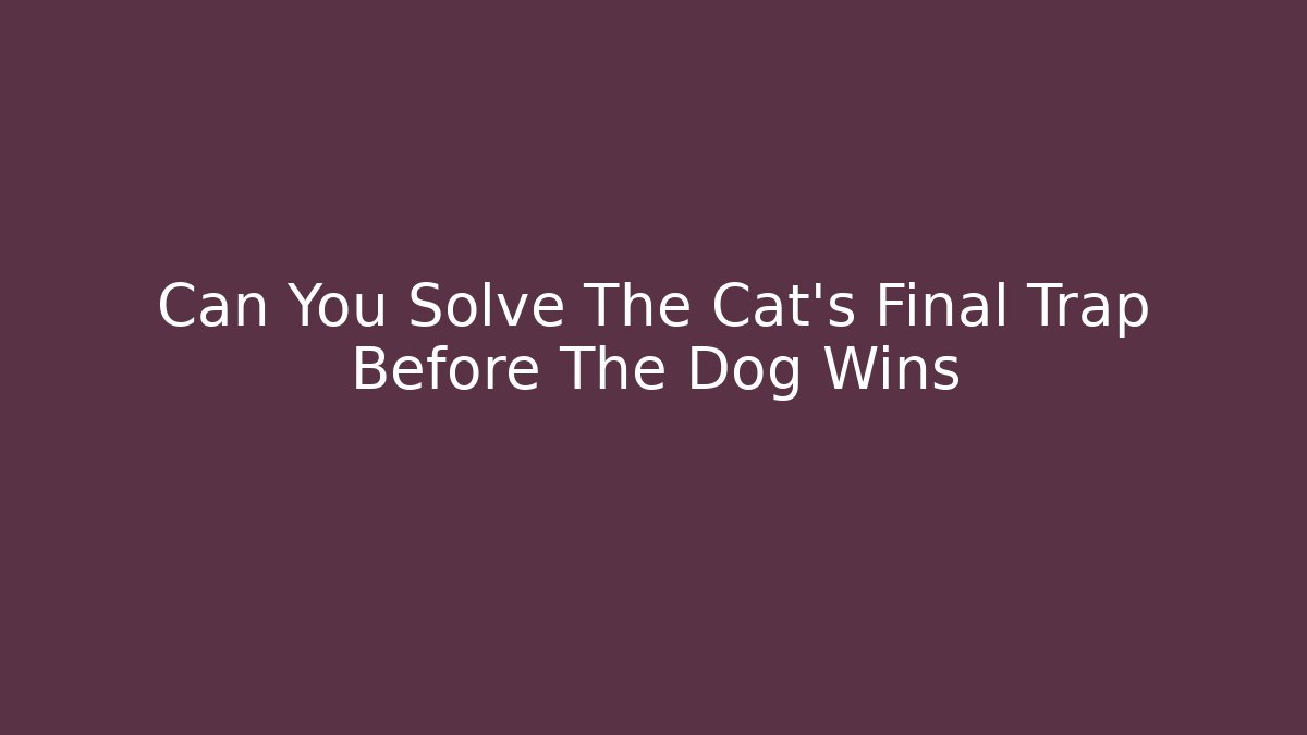 Can You Solve The Cat's Final Trap Before The Dog Wins