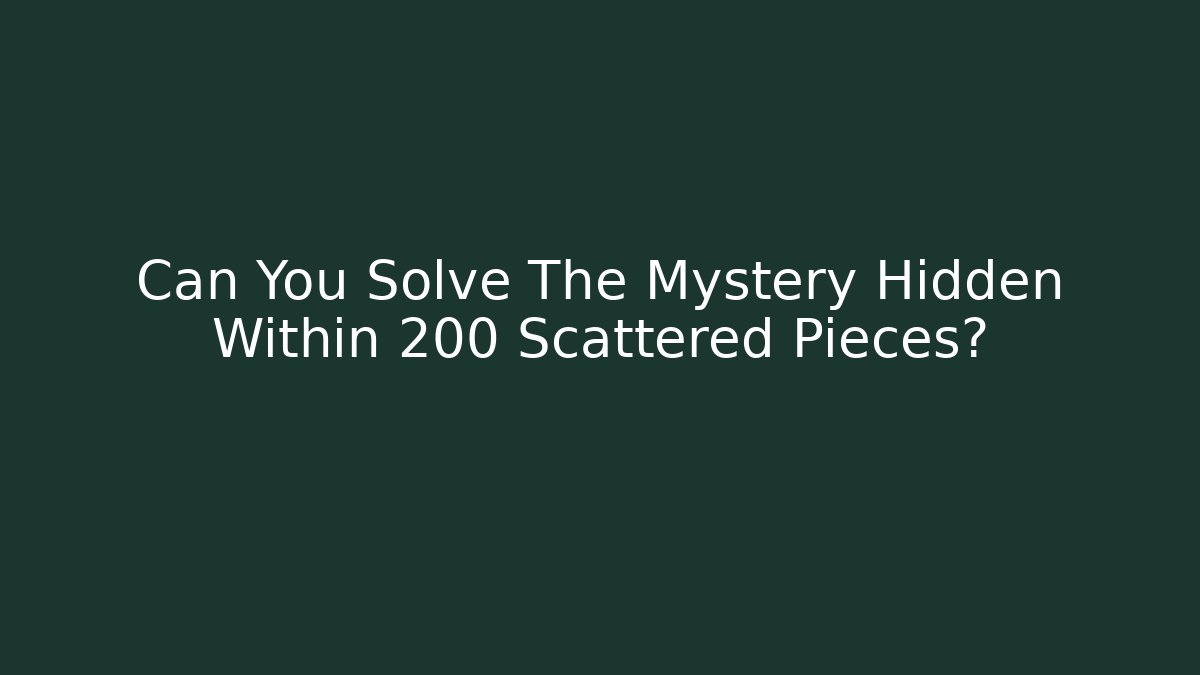 Can You Solve The Mystery Hidden Within 200 Scattered Pieces?