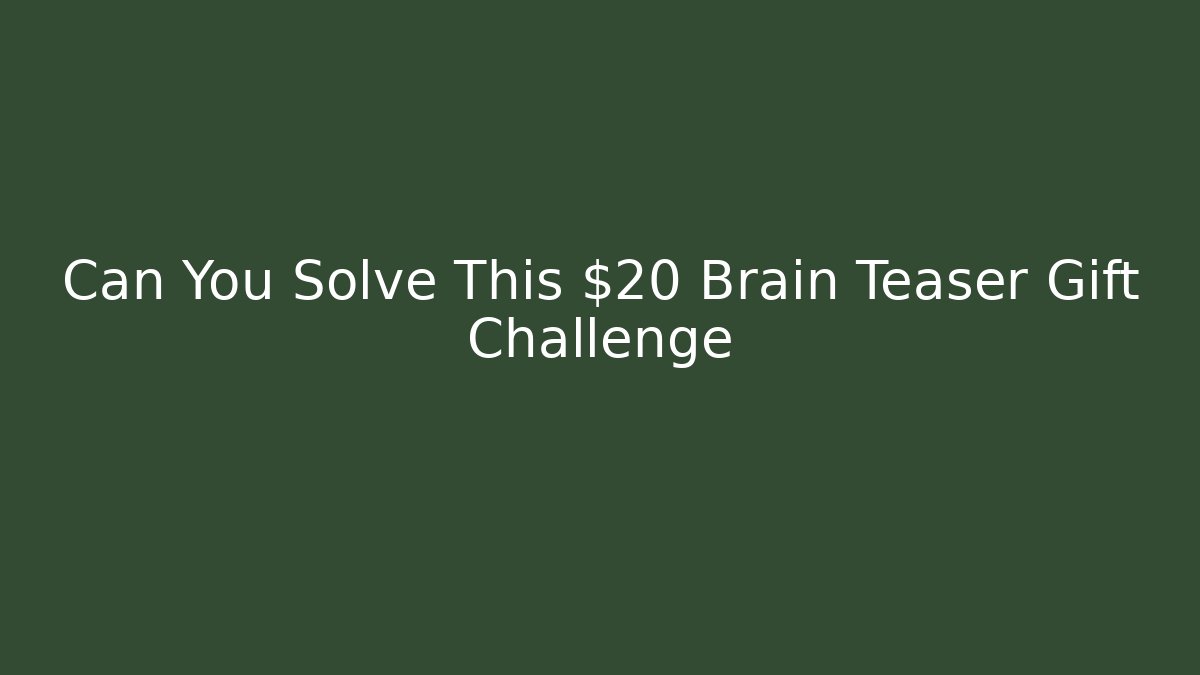 Can You Solve This $20 Brain Teaser Gift Challenge