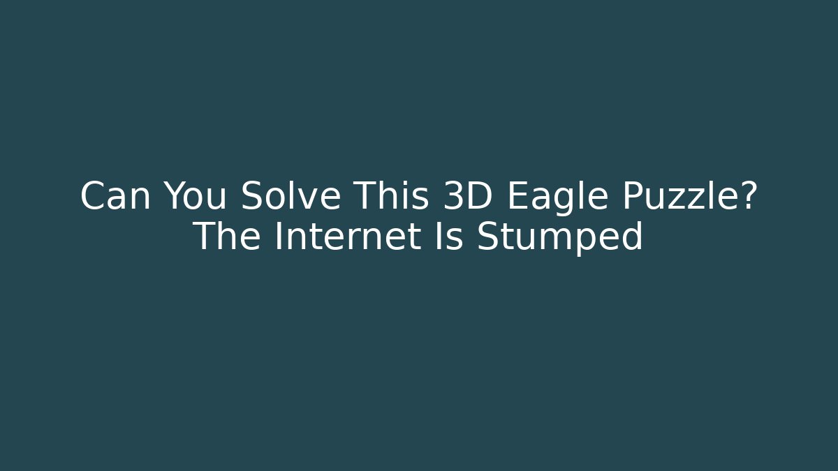 Can You Solve This 3D Eagle Puzzle? The Internet Is Stumped - Critter Realm