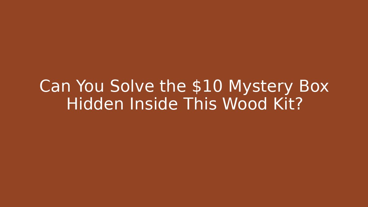 Can You Solve the $10 Mystery Box Hidden Inside This Wood Kit?