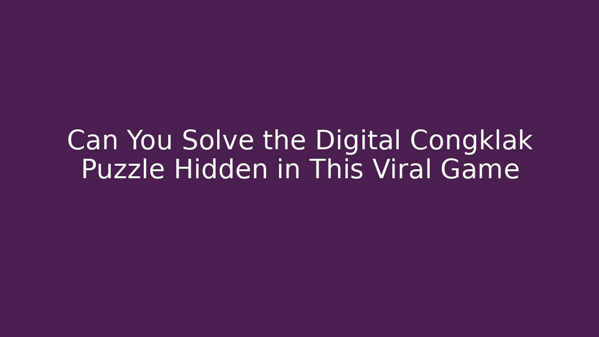 Can You Solve the Digital Congklak Puzzle Hidden in This Viral Game - Critter Realm