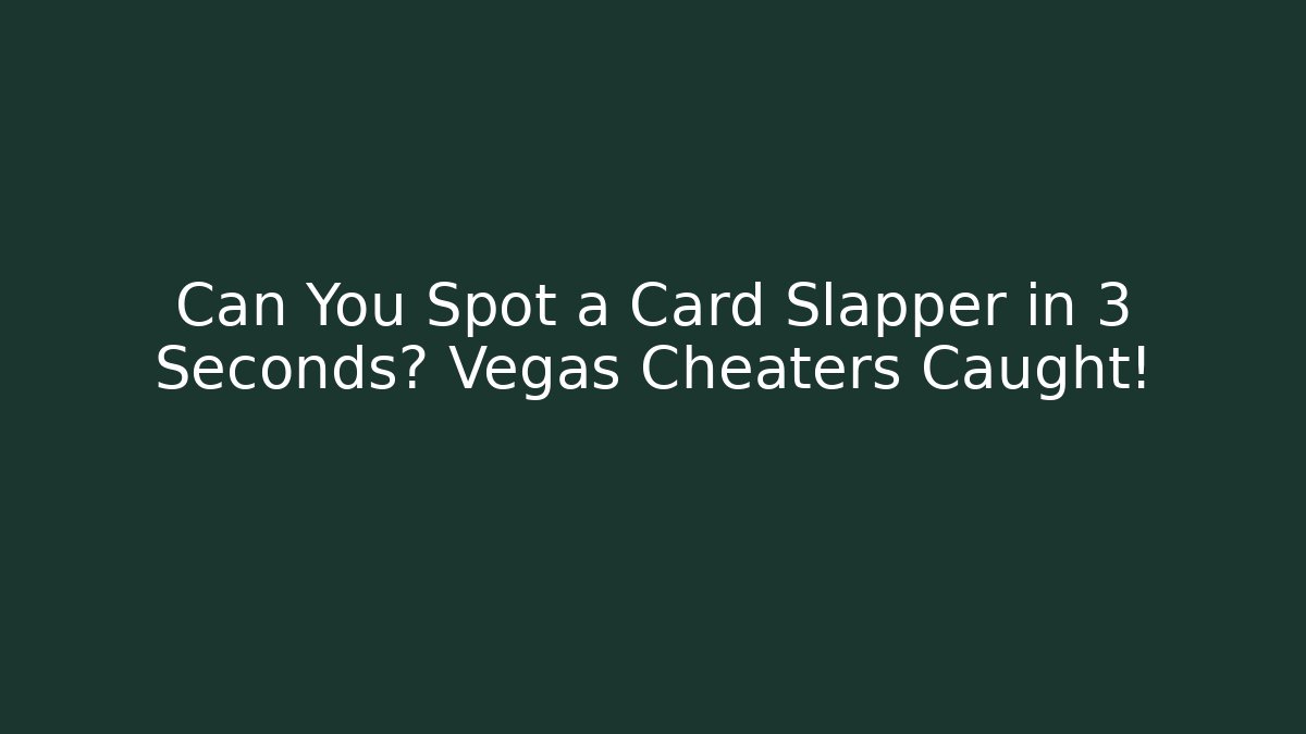 Can You Spot a Card Slapper in 3 Seconds? Vegas Cheaters Caught!