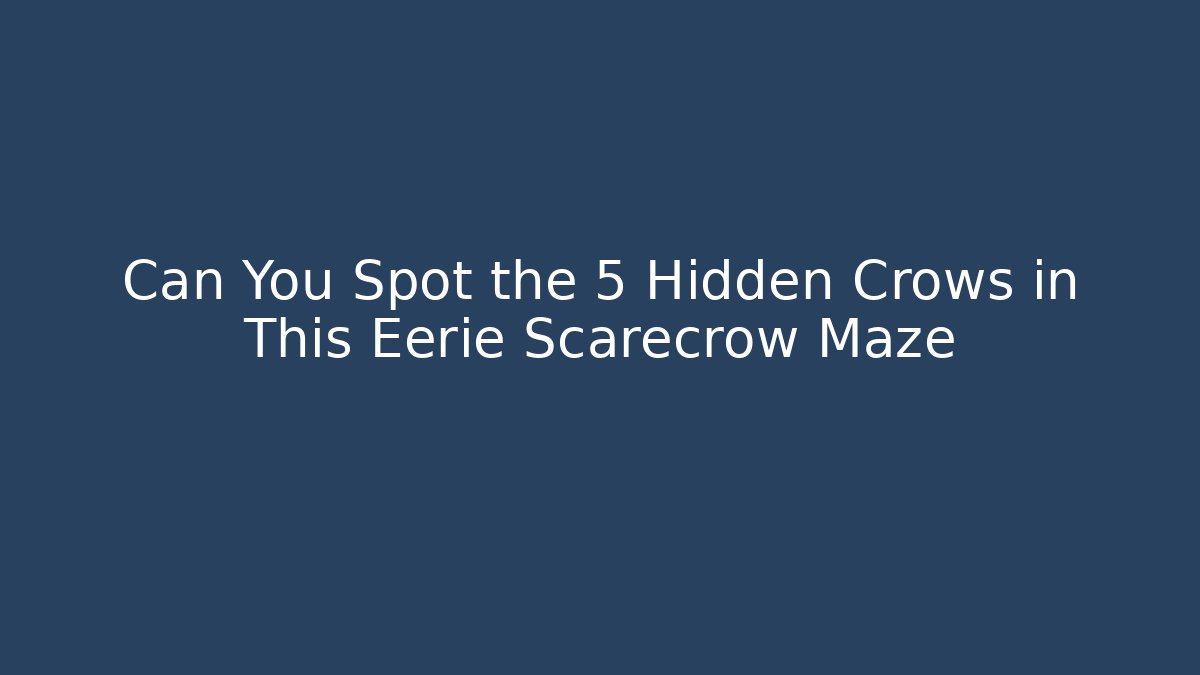 Can You Spot the 5 Hidden Crows in This Eerie Scarecrow Maze - Critter Realm
