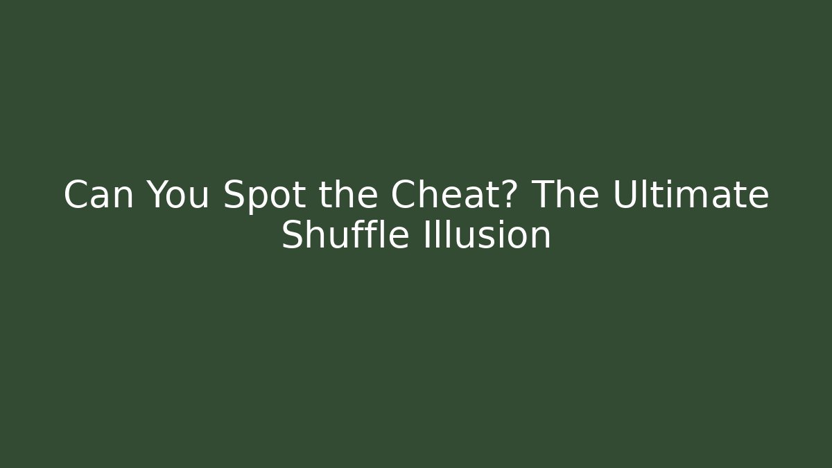 Can You Spot the Cheat? The Ultimate Shuffle Illusion