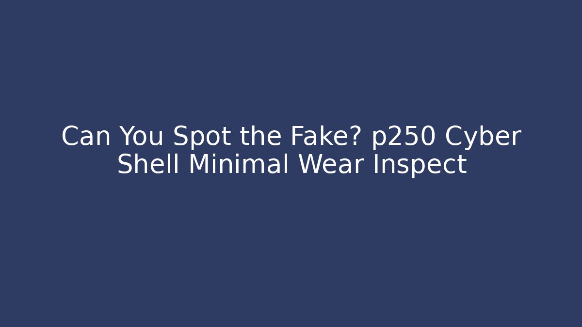 Can You Spot the Fake? p250 Cyber Shell Minimal Wear Inspect