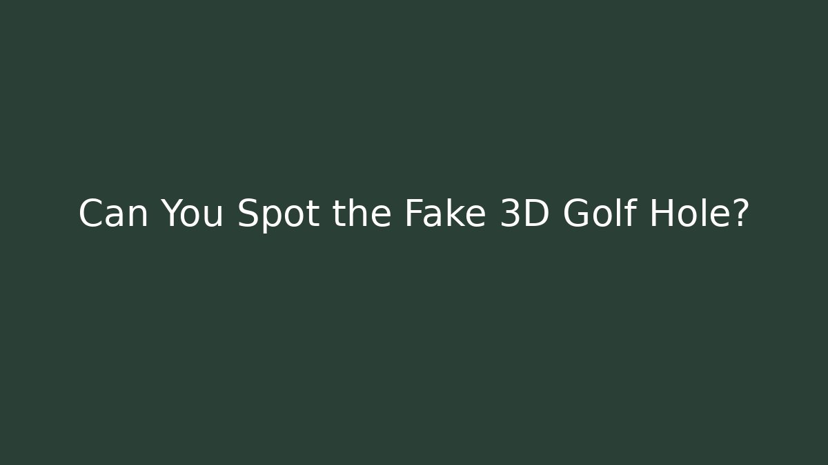 Can You Spot the Fake 3D Golf Hole?
