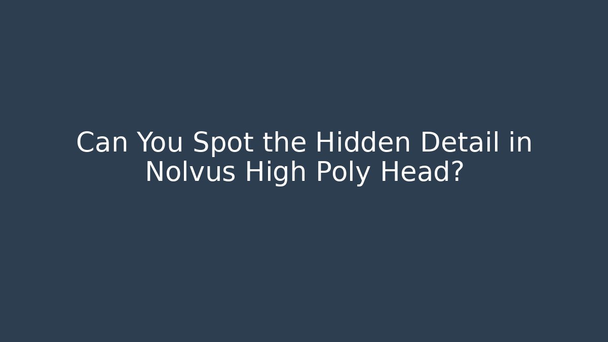 Can You Spot the Hidden Detail in Nolvus High Poly Head?