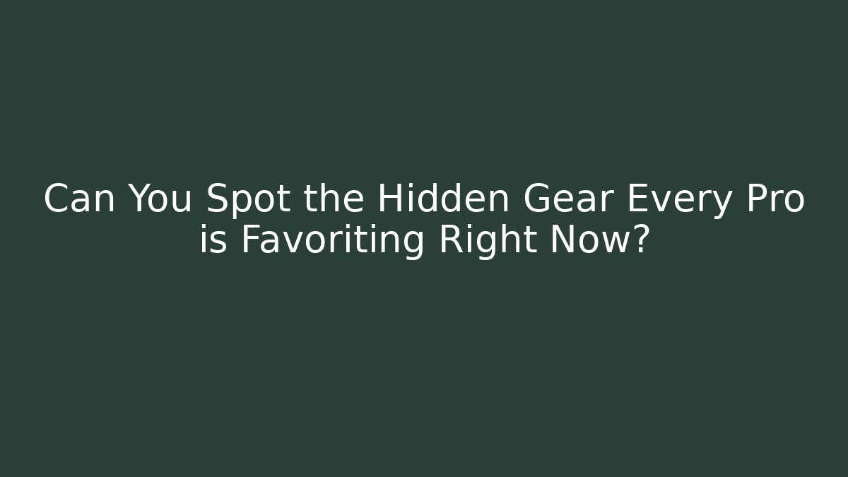 Can You Spot the Hidden Gear Every Pro is Favoriting Right Now?
