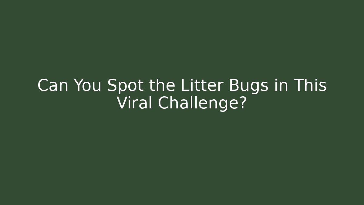 Can You Spot the Litter Bugs in This Viral Challenge?
