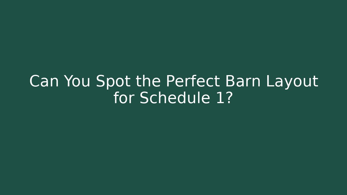 Can You Spot the Perfect Barn Layout for Schedule 1?