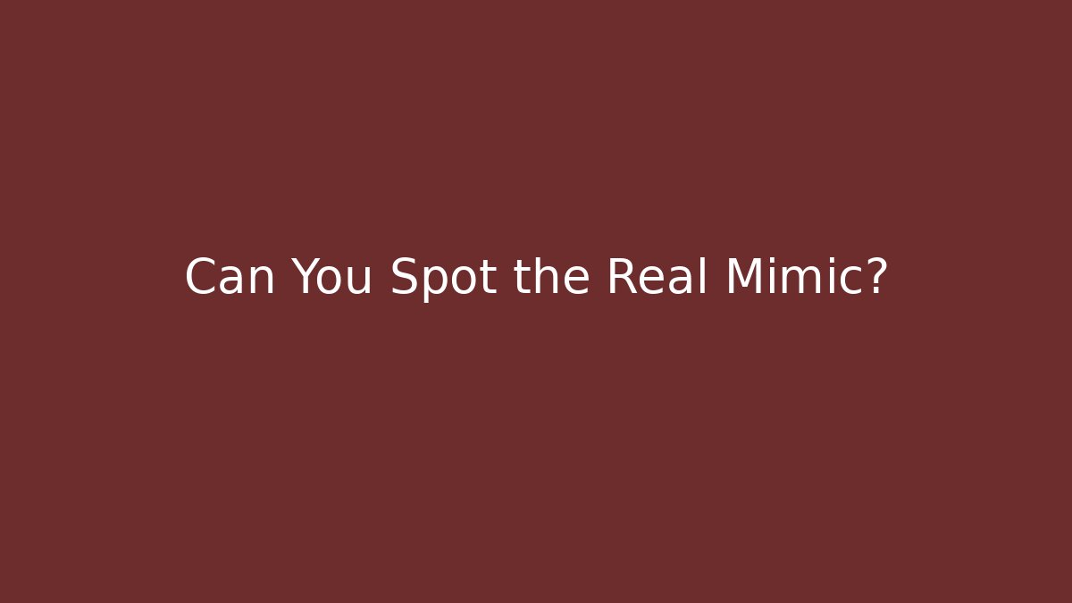 Can You Spot the Real Mimic?