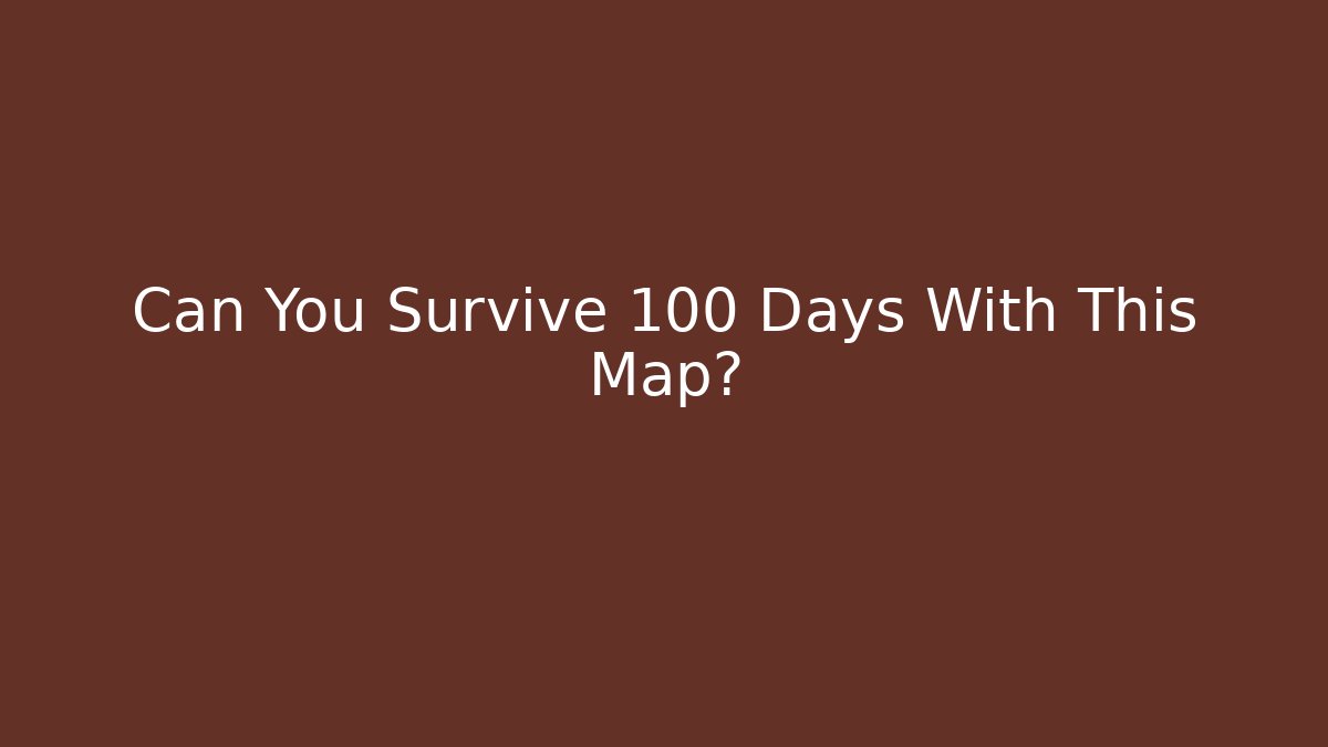 Can You Survive 100 Days With This Map? - Critter Realm