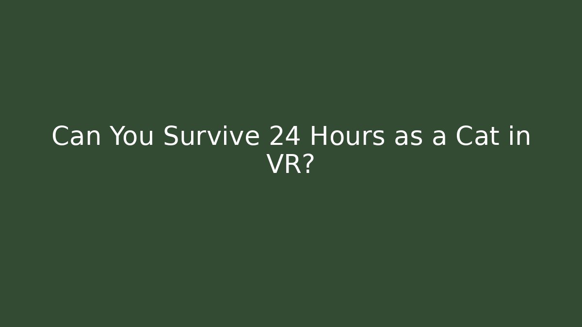 Can You Survive 24 Hours as a Cat in VR?