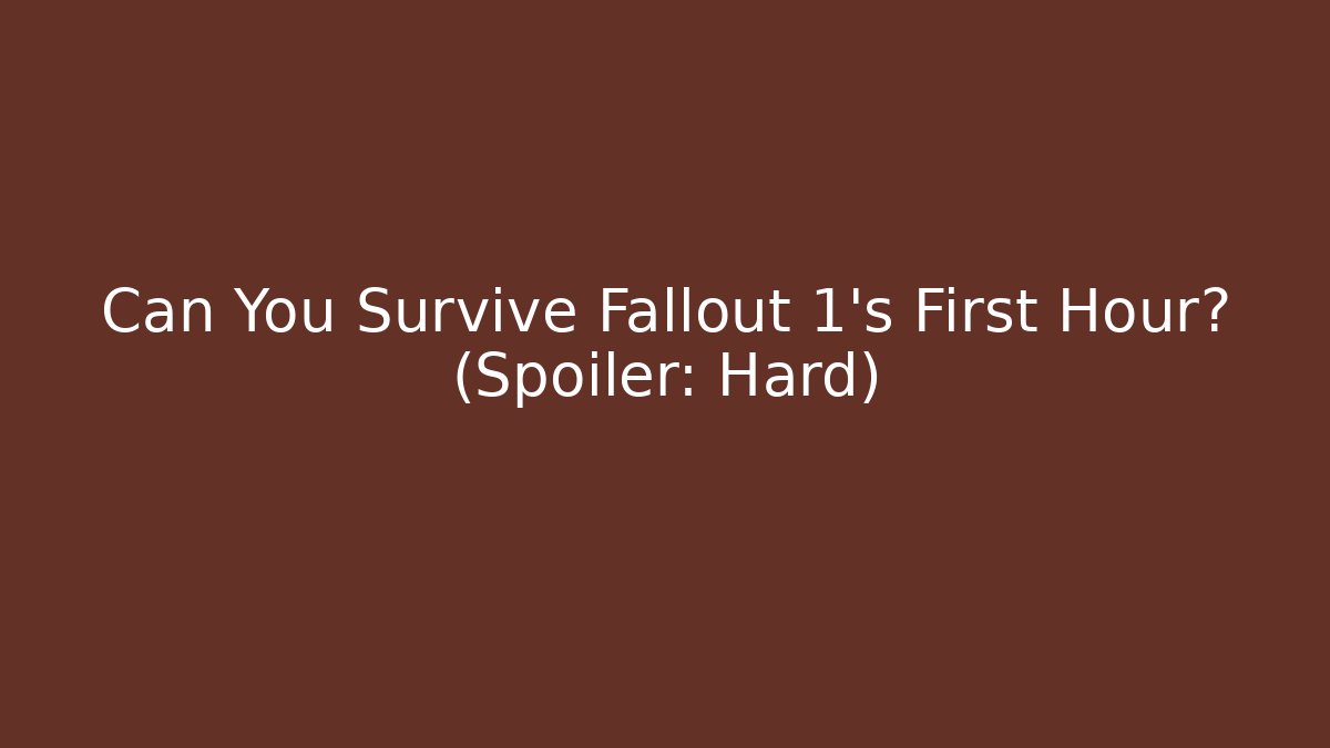 Can You Survive Fallout 1's First Hour? (Spoiler: Hard)