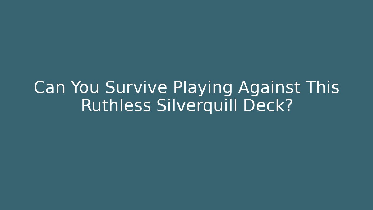 Can You Survive Playing Against This Ruthless Silverquill Deck?
